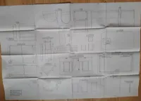 Modelbouwtekening van een poppenhuis