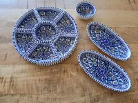 Handgeschilderde Tunesische Tapas/Mezze Schaal Set